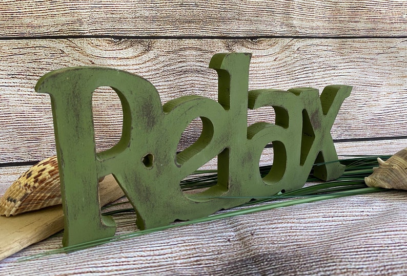 Signo de relax palabra de madera relajante decoración de la | Etsy