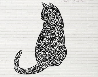 Download Cat Mandala Svg Etsy