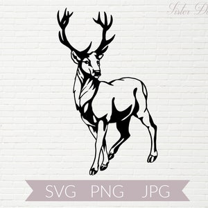 Deer SVG | Elk SVG | Rustic Farmhouse Svgs | Stag SVGs | Deer Cricut Cut File | Deer Silhouette | Deer Printable