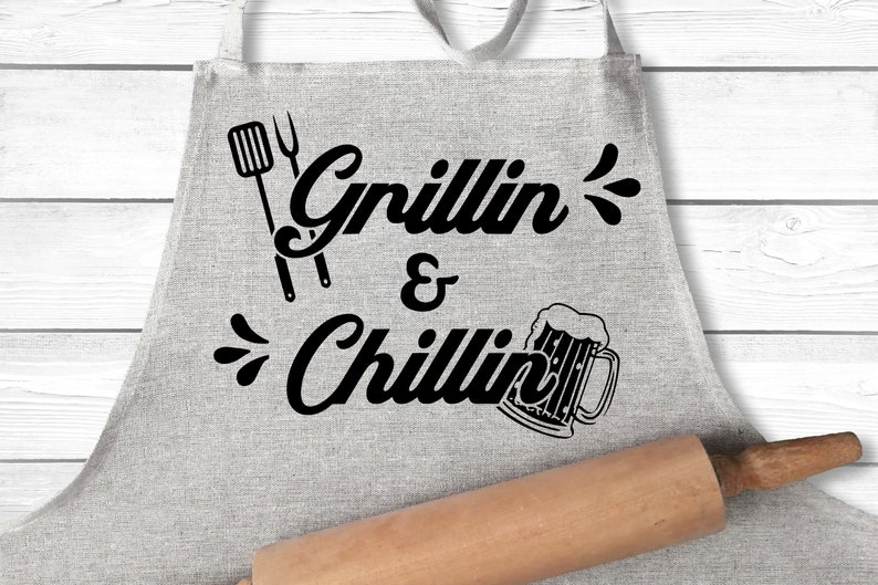 Download Grillin and Chillin Apron SVG Cricut Cut File Outdoor Sign ...