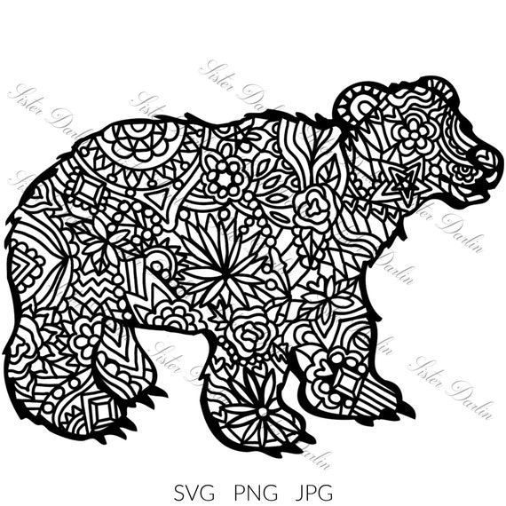 Download Craft Supplies Tools Mandala Bear Svg Woodland Animal Svg Animal Mandala Svg Zentangle Animal Svg Zentangle Nursery Cut File Woodland Nursery Gift Printable Png Drawing Drafting