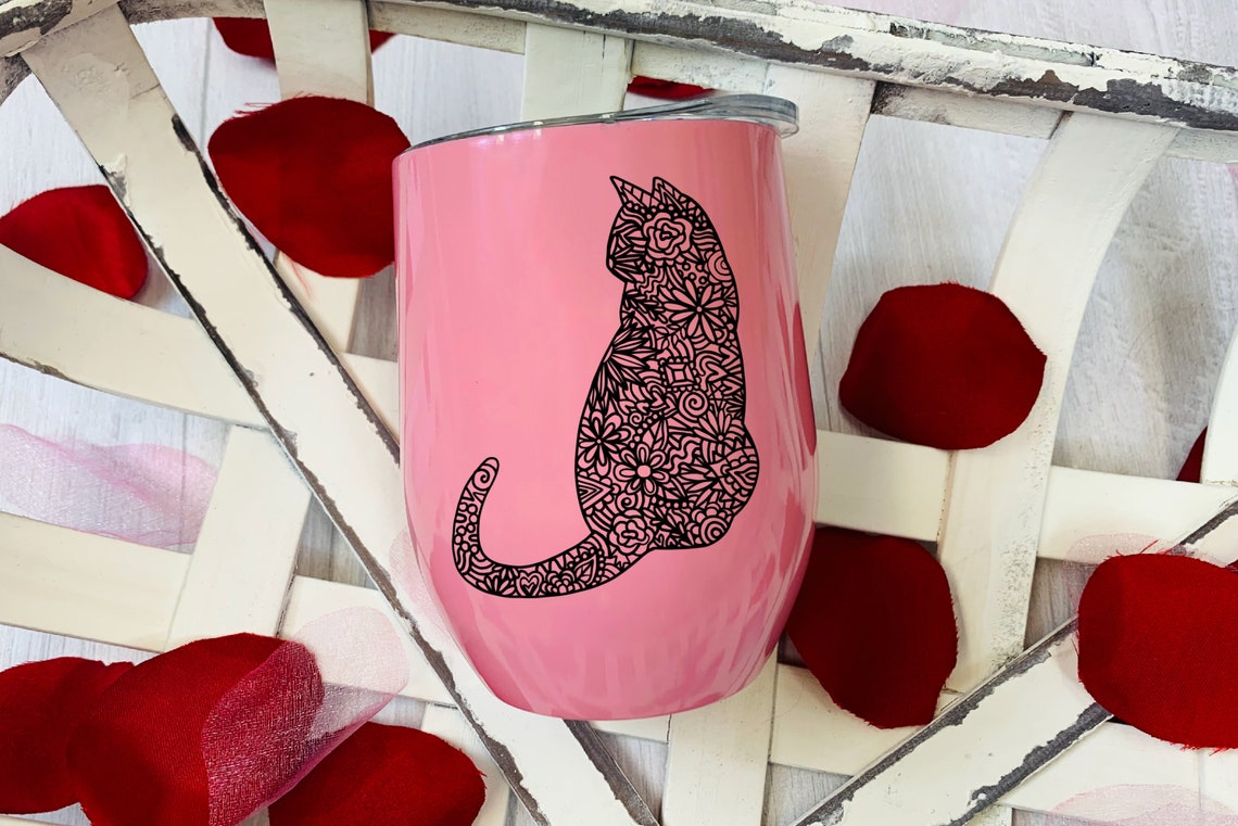 Cat Mandala SVG Cat Zentangle SVG Cat Clipart Cat Cricut ...