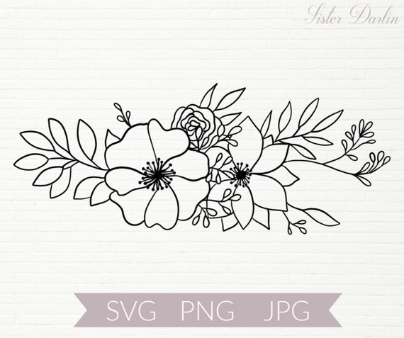 Download Floral Flourish Svg Flower Wreath Svg Decorative Leaf Svg Etsy