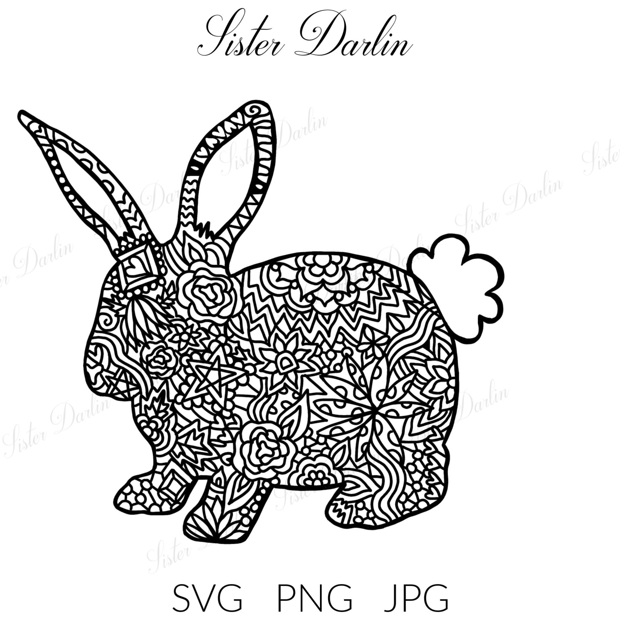 Bunny Rabbit SVG Bunny Rabbit Mandala Easter Bunny Etsy