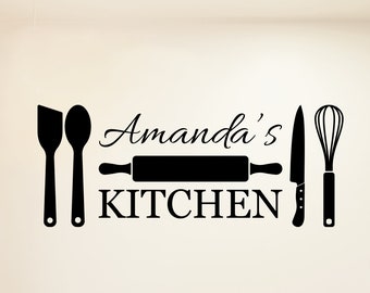 Personalized Kitchen Wall Decal, Kitchen Decals Wall, Kitchen Decal Sticker, Personalized Decal Wall, Personalized Decal Stickers