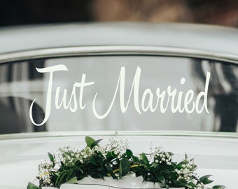 Just Married Car Decal, Wedding Car Decal, Just Married Sign, Just Married Car Decorations, Wedding Car Decoration, Wedding Car Sticker