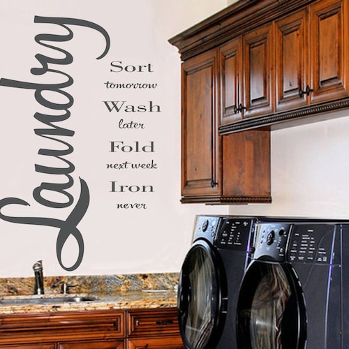 Laundry Wall Decal Laundry Room Home Decor Vinyl Wall Art Etsy