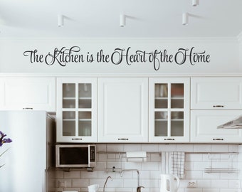 The Kitchen is the Heart of the Home Decal, The Kitchen is the Heart of the Home Sticker, Kitchen Wall Art, Kitchen Decal, Kitchen Vinyl