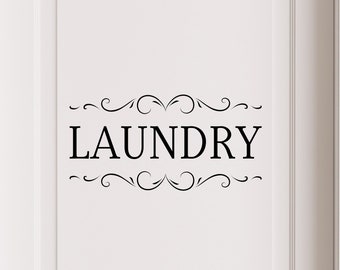 Laundry Decal - Laundry Sticker - Laundry Wall Decor - Laundry Door Decal - Door Sticker - Laundry Door Sticker - Laundry Wall Decal