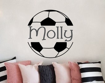 Soccer Ball Soccer Wall Decal for Girls Room Teen Girl Bedroom Teen Room Decor Soccer Ball with Personalized Name for Girls Bedroom