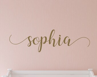 Baby Girl Name Nursery Decal, Girls Nursery Decal, Gold Name Decal, Girl Nursery Decor, Girl Name Wall Decal, Girl Nursery Wall Decor