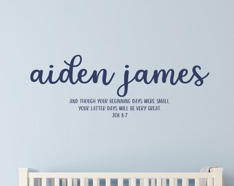 Baby Boy Bible Verse Name Nursery Decal / Bible Verse Nursery Decal / Bible Verse Nursery Wall Art / Baby Boy Name Decal / Baby Nursery