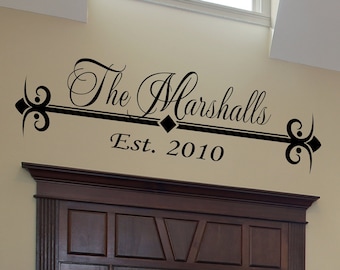 Family Established Decal #8 Family Established Wall Decal- Family Wall Decal- Family Decor-Family Name Decal- Last Name Decal-Last Name