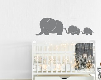 Elephant Wall Decals for Baby's Nursery, Elephant Family Decal