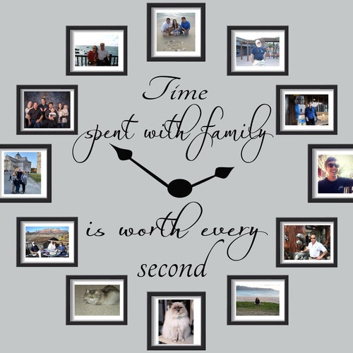 Time Spent With Family Decal Time Spent With Family Clock Etsy
