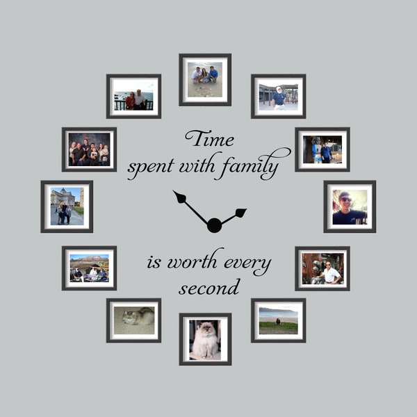 Time Spent with Family Decal #2 - Time Spent with Family Clock Decal #2- Family Clock Decal- Time Spent with Family Wall Decal