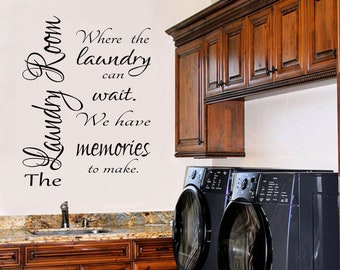 Vertical Laundry Room Wall Decal, Vinyl Laundry Decal, Laundry Wall Decals, Large Laundry Sign, The Laundry Room Sign