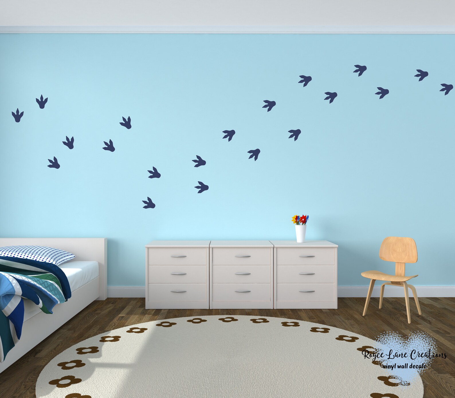 Dinosaur Footprint Decals Dinosaur Footprints Wall Decal Etsy