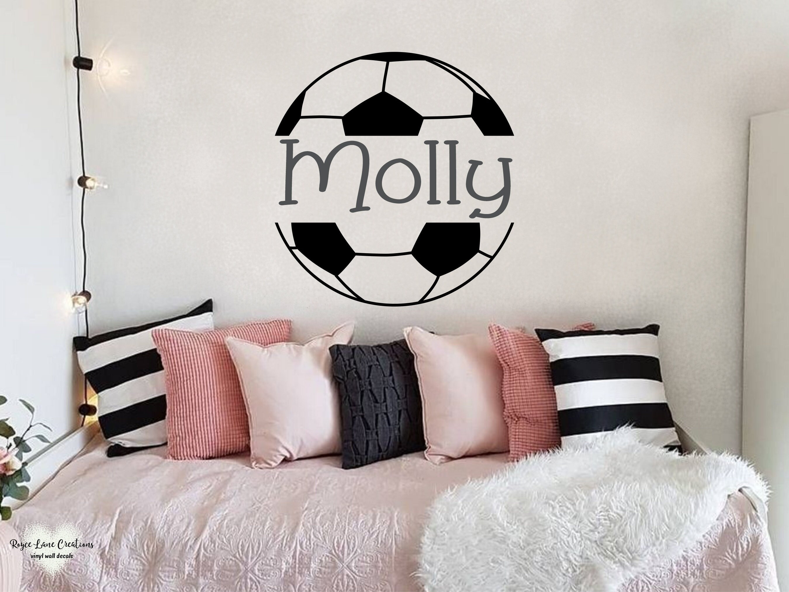 Soccer Ball Soccer Wall Decal for Girls Room Teen Girl Bedroom - Etsy