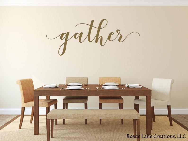 Gather Wall Decal/ Gather Decal/Gather Wall Decor/Gather Decor/Dining Room Decal/Kitchen Decal/Dining Room Decor/Thanksgiving Decal image 2