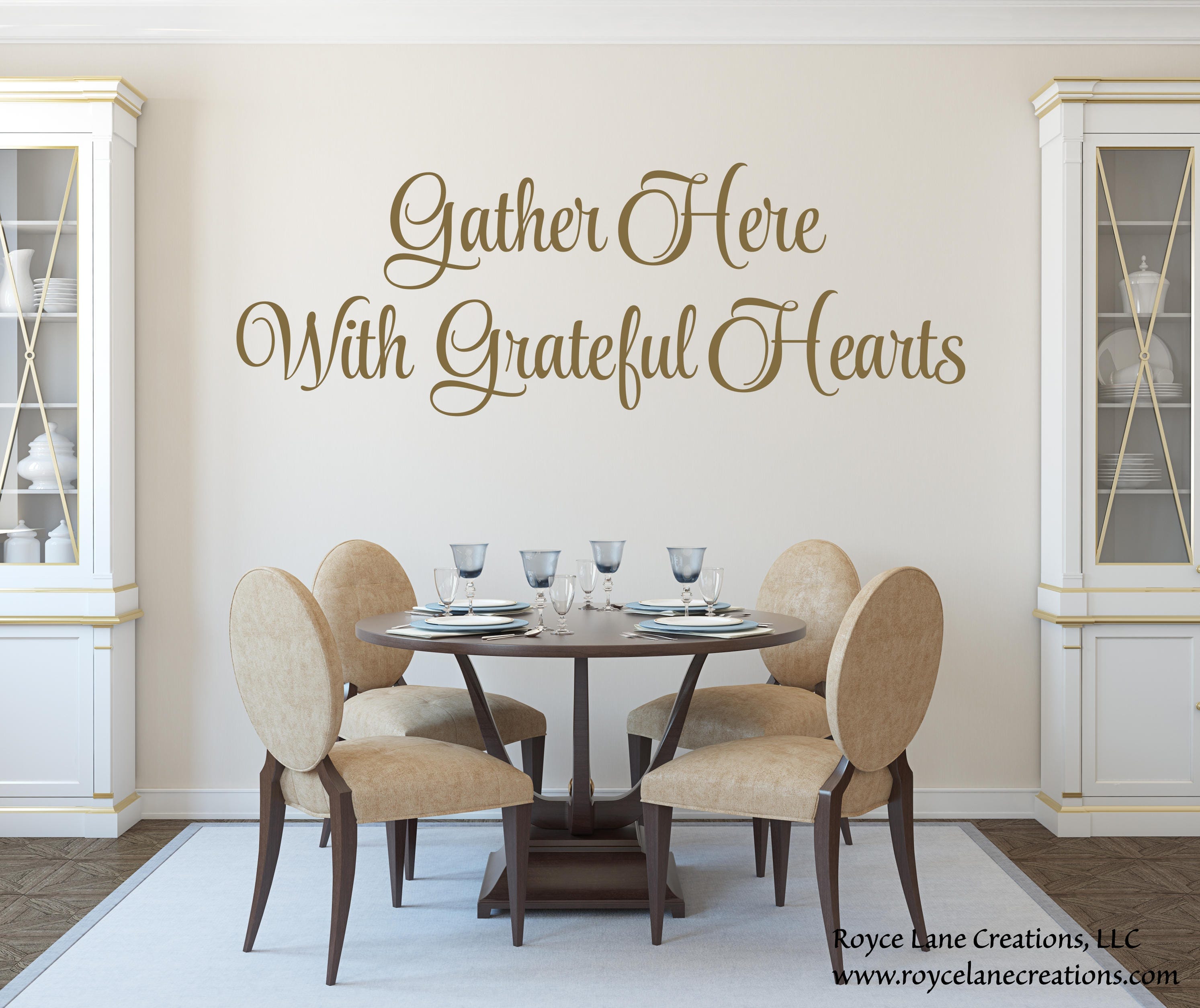 Gather Here With Grateful Hearts Decal Dining Room Decals Kitchen Wall Es Sayings