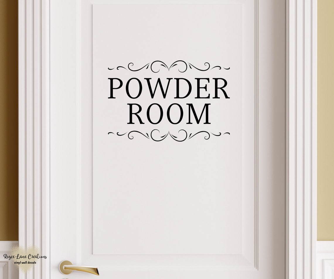 Powder Room Door Decal Powder Room Decor Vinyl Sticker for Etsy