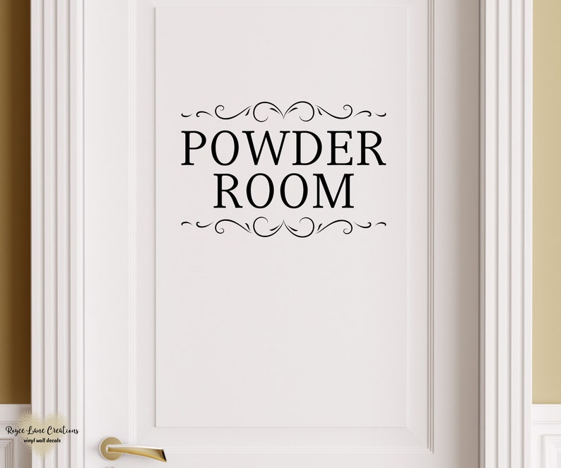 Powder Room Door Decal Powder Room Decor Vinyl Sticker for Etsy