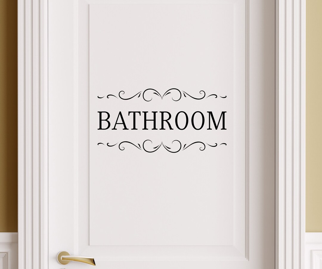Bathroom door stickers deals