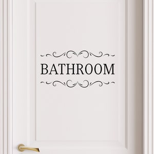 Bathroom Decal - Bathroom Sticker - Bathroom Wall Decor - Bathroom Door Decal - Door Sticker - Bathroom Door Sticker - Bathroom Wall Decal
