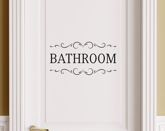 Bathroom Decal - Bathroom Sticker - Bathroom Wall Decor - Bathroom Door Decal - Door Sticker - Bathroom Door Sticker - Bathroom Wall Decal