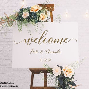 Personalized Welcome Wedding Sign Decal / Welcome Wedding Sign Decal / Welcome Wedding Decal / Welcome Wedding Stickers / Wedding Decal