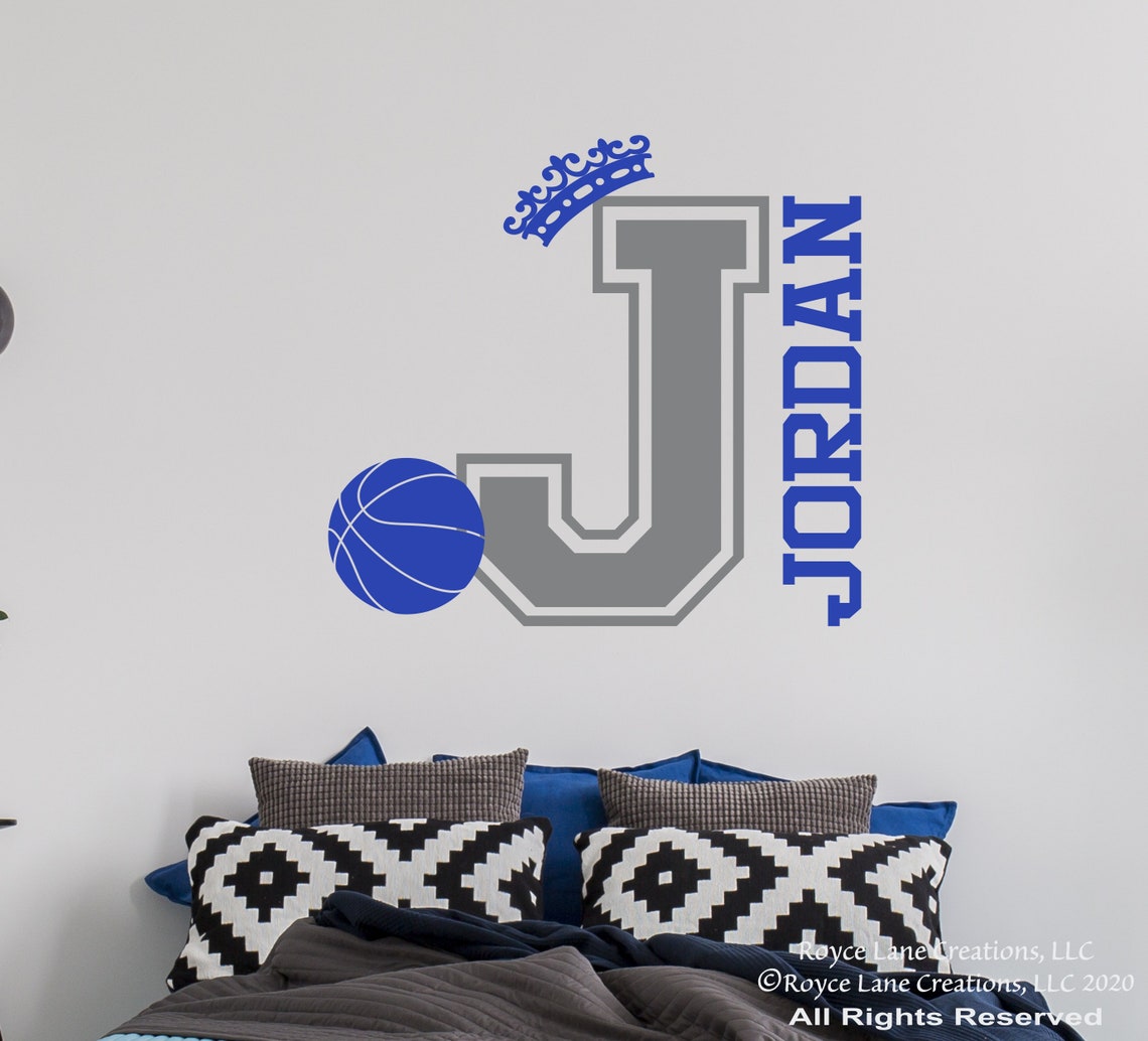 Girls Basketball Wall Decal With Princess Crown / Basketball Etsy