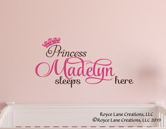 Crown /& Personalised Name Foil Print Baby Nursery Room Wall Art Custom Signs