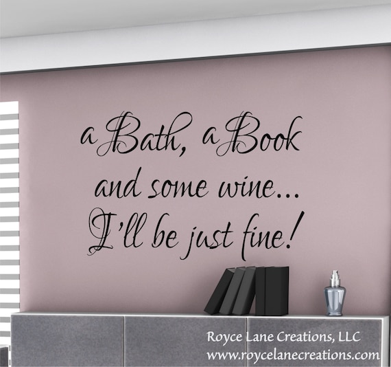 Bath Decals A Book And Some Wine Bathroom Wall Decal