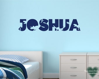 Personalized Dinosaur Name Decal for Wall, Dinosaur Name Wall Sticker, Personalized Name Dinosaur Wall Decal, Dinosaur Lettering