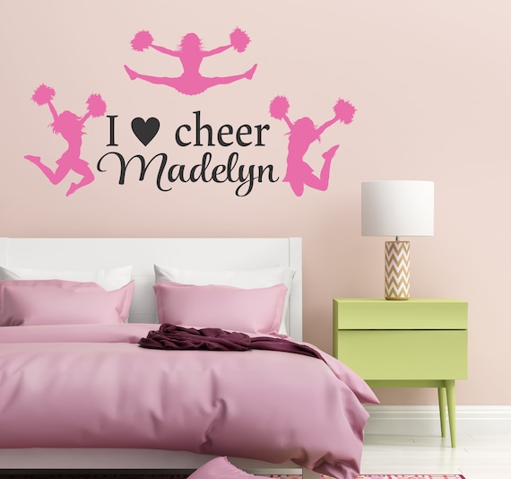 I Love Cheer Personalized Cheerleading Wall Decal Sports Wall | Etsy
