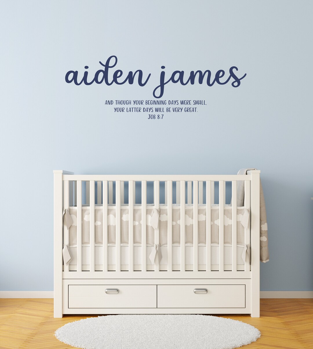 Baby Boy Bible Verse Name Nursery Decal / Bible Verse Nursery Etsy