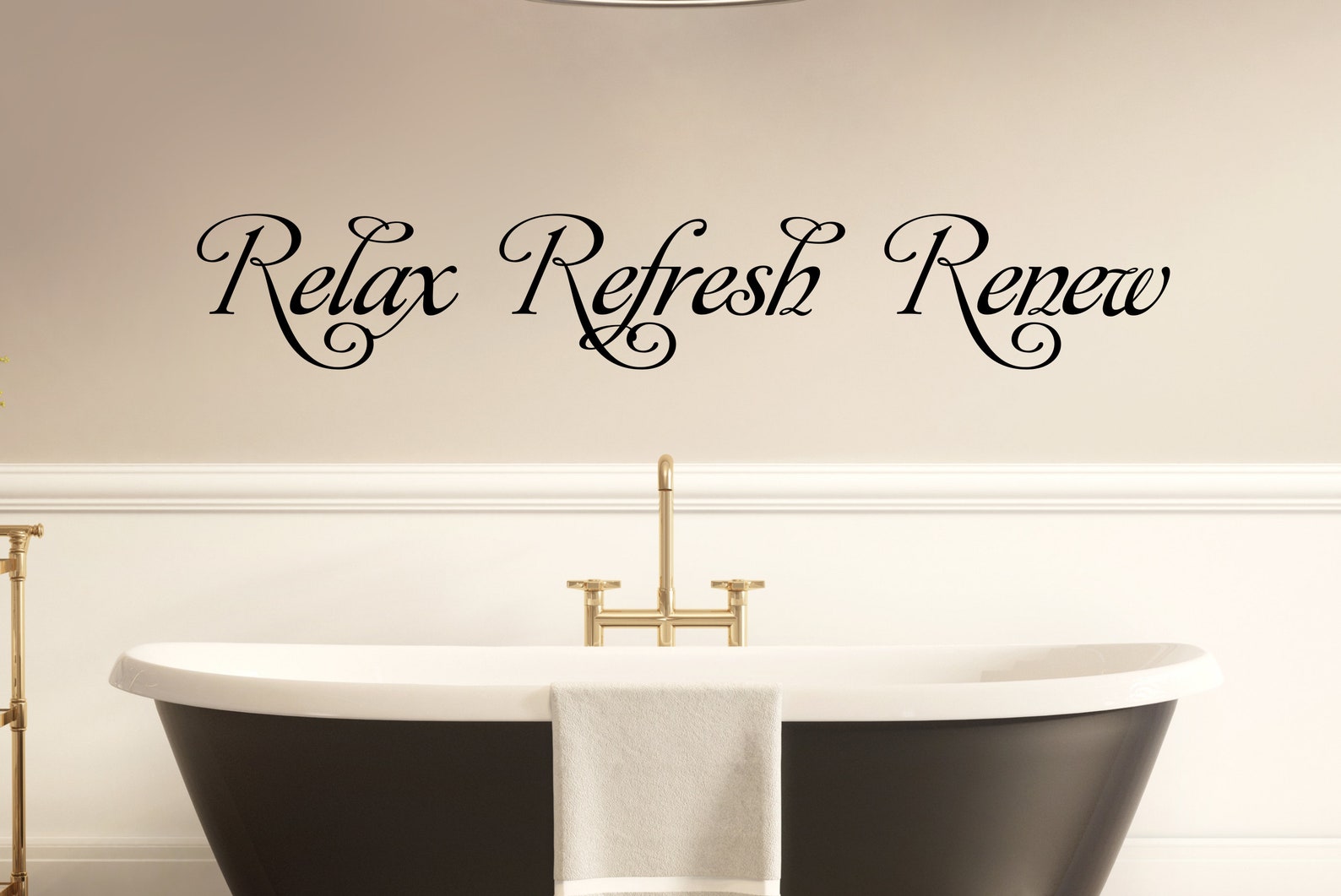 Relax Refresh Renew Decal / Relax Wall Decal / Bathroom Wall Decor