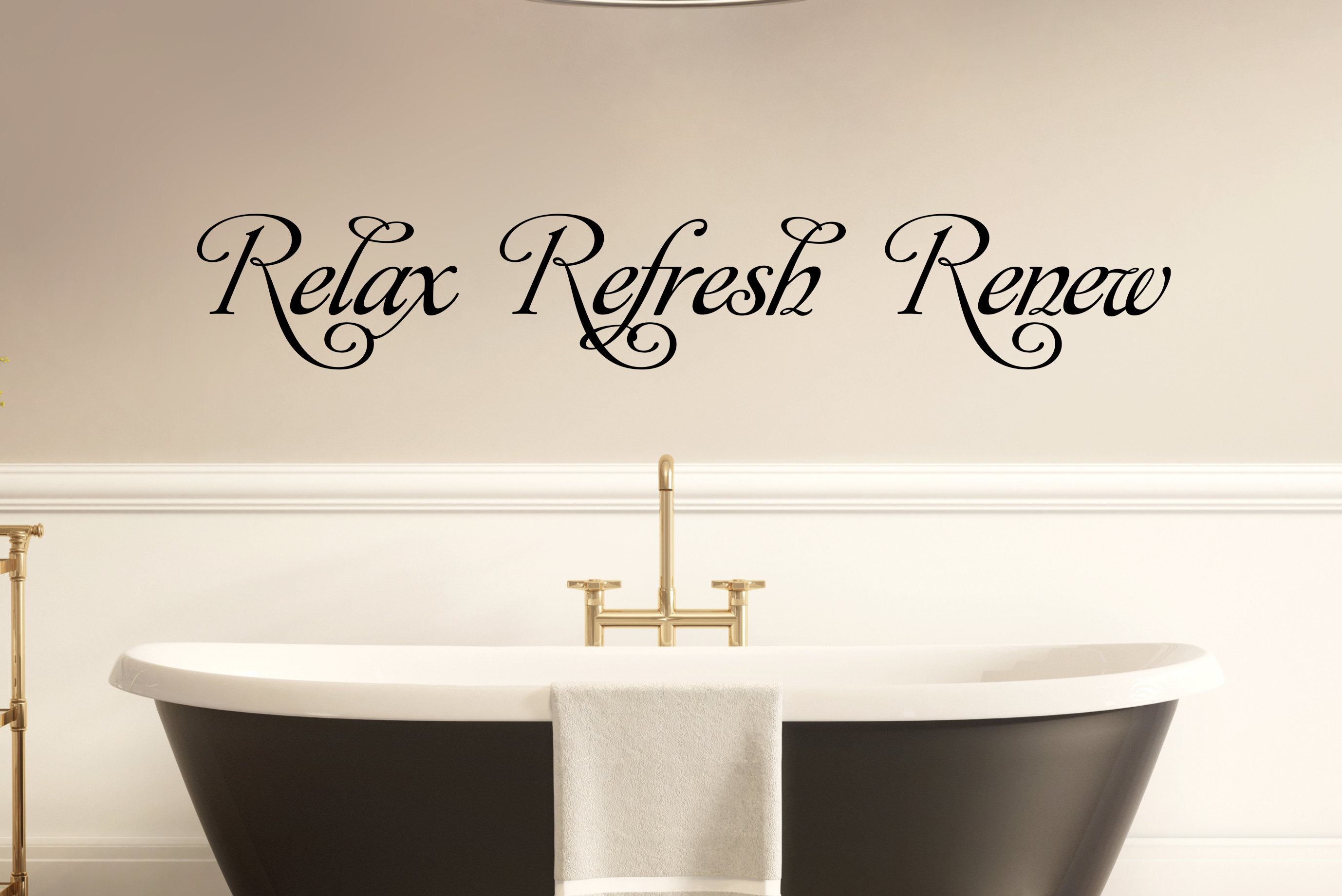 Relax Refresh Renew Decal Relax Wall Decal Bathroom Wall Etsy