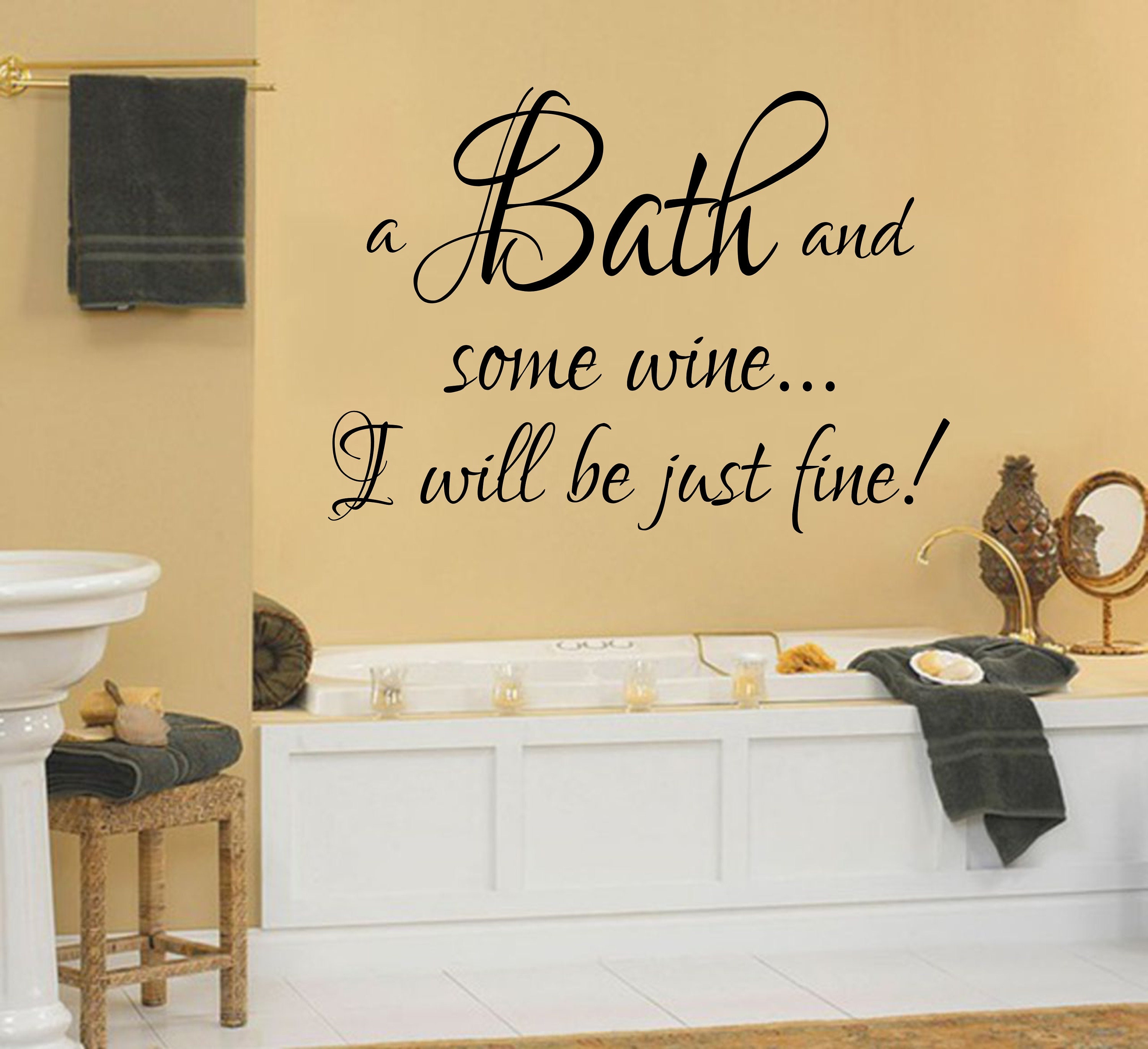 Bathroom wall sticker decal take a bath daily scrub quote art funny 