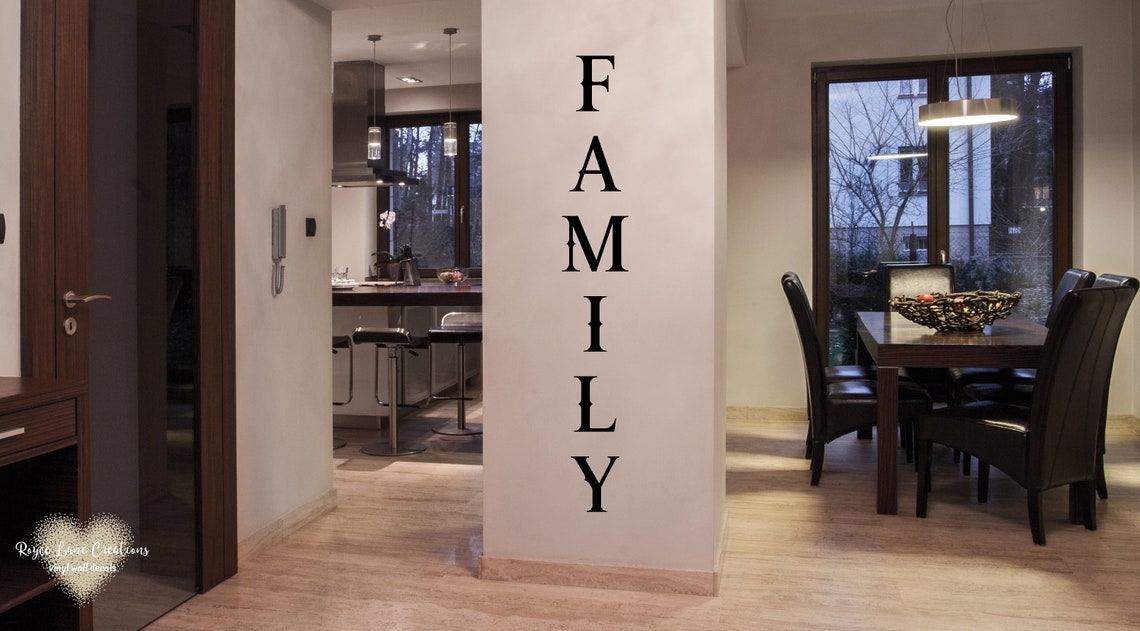 Vertical Family Wall Decal / Vertical Family Decal /family Etsy