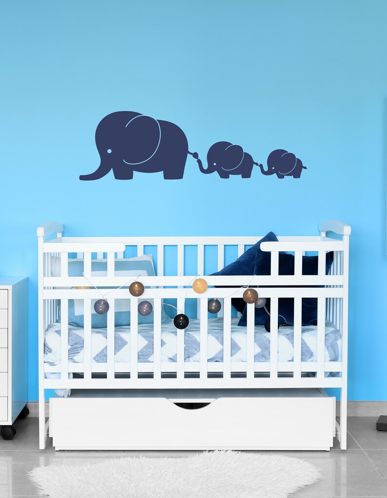 Nursery Decals 3 Elephant Family Decal Nursery Elephant Wall Etsy