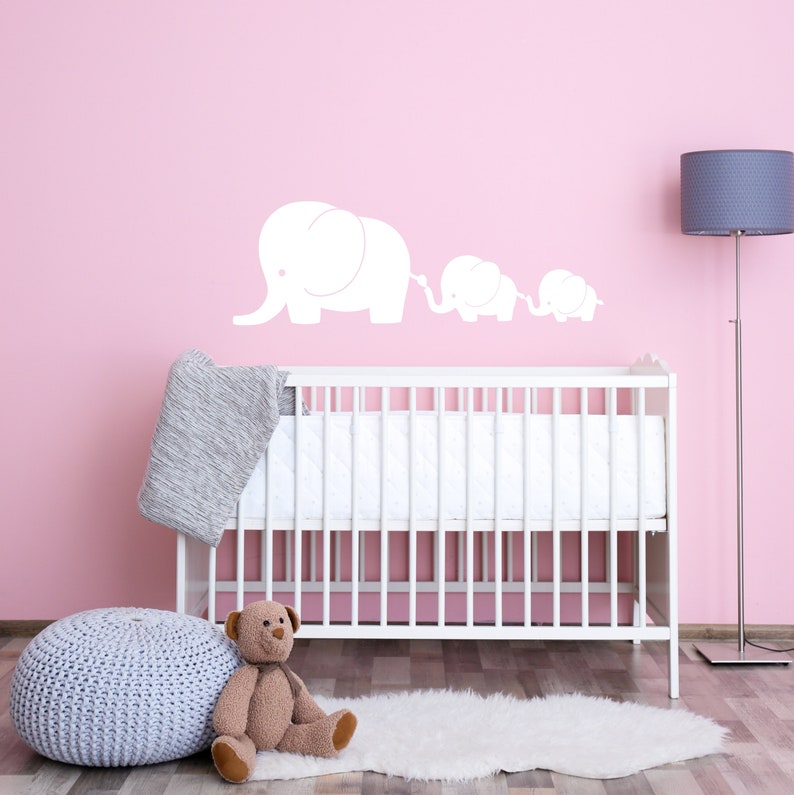 Nursery Decals 3 Elephant Family Decal Nursery Elephant Wall Etsy