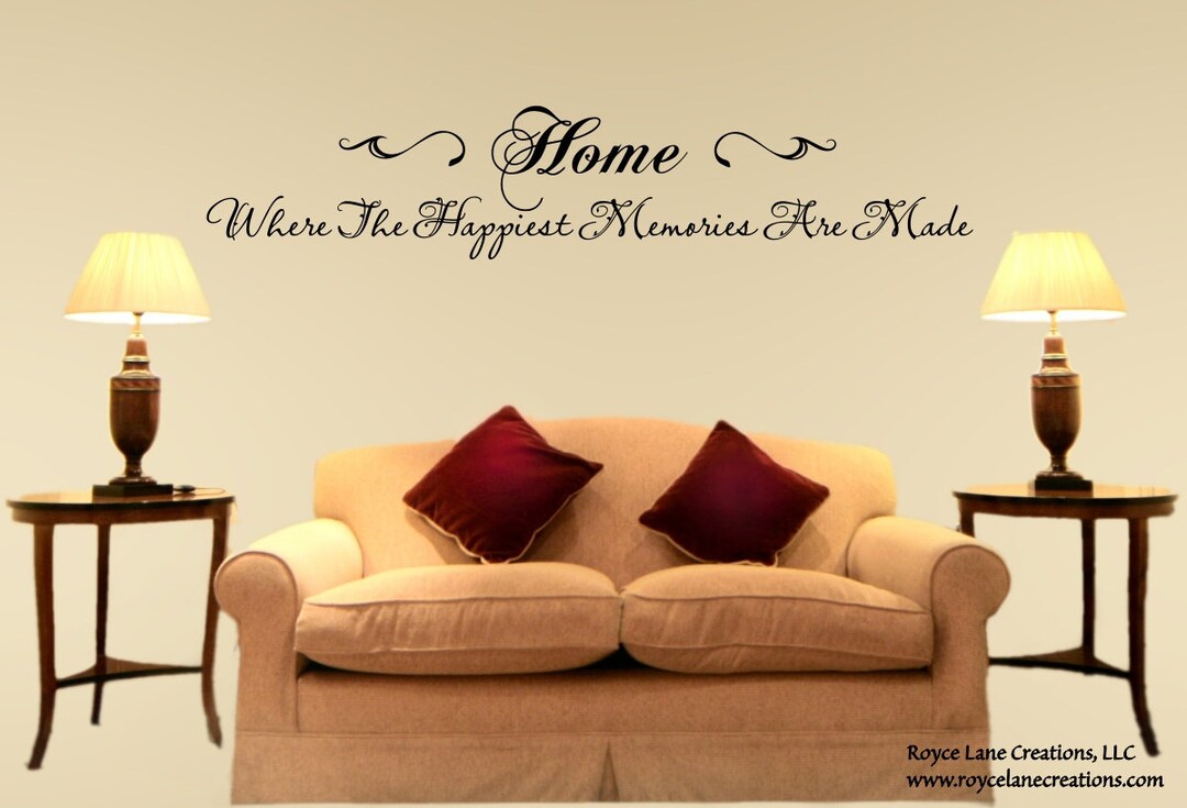Home Quote Wall Art Home Where the Happiest Memories Are Etsy