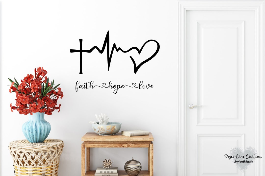 Faith Hope Love Decals, Faith, Hope, Love Wall Decal, Christian Wall