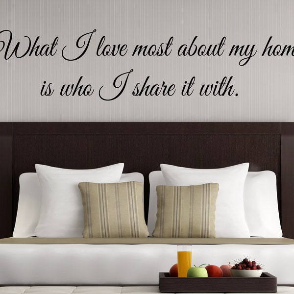 What I Love Most About My Home is Who I Share it With Guest Bedroom Wall Decor/ Guest Room Decor/ Guest Room Wall Decal/ Guest Bedroom Decor