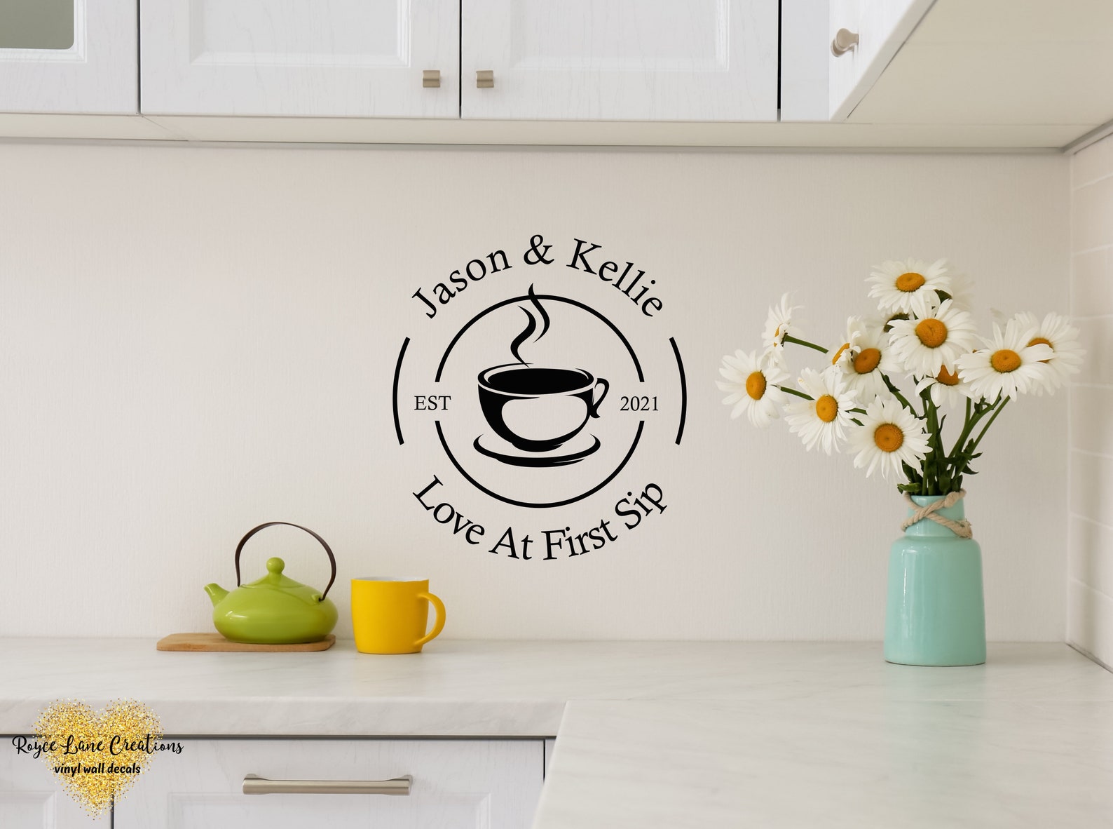 Personalized Coffee Bar Sign Wall Decal Vinyl Coffee Decal Etsy