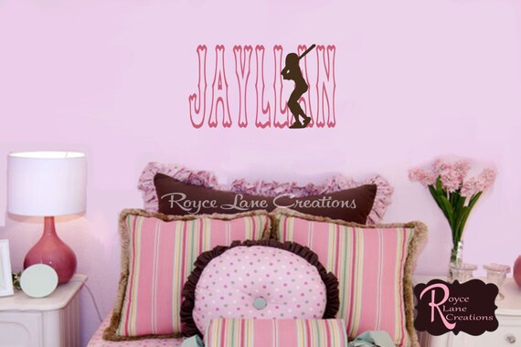 Personalized Softball Decal B23 Softball Wall Decal Sports Etsy