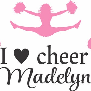 I Love Cheer Personalized Cheerleading Wall Decal Sports Wall | Etsy