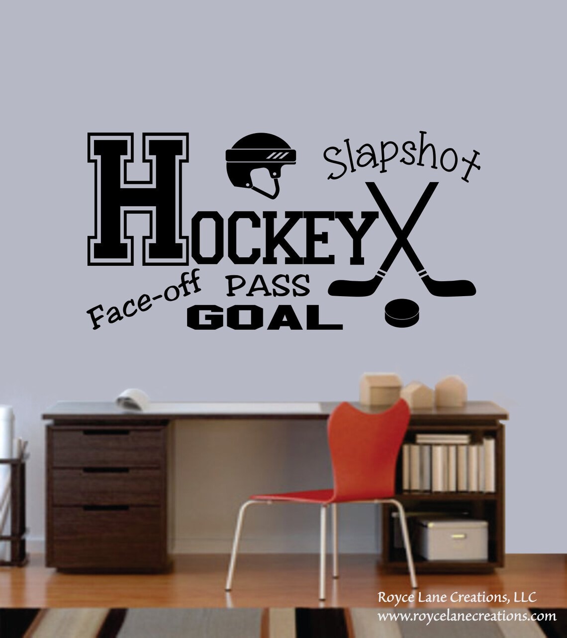 Hockey Decal Sports Vinyl Wall Decal Hockey Boys Room Teen Boy Etsy